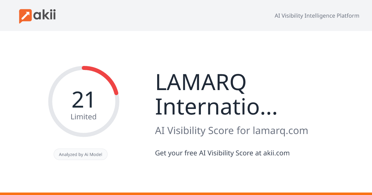 LAMARQ International DMCC AI Visibility Score