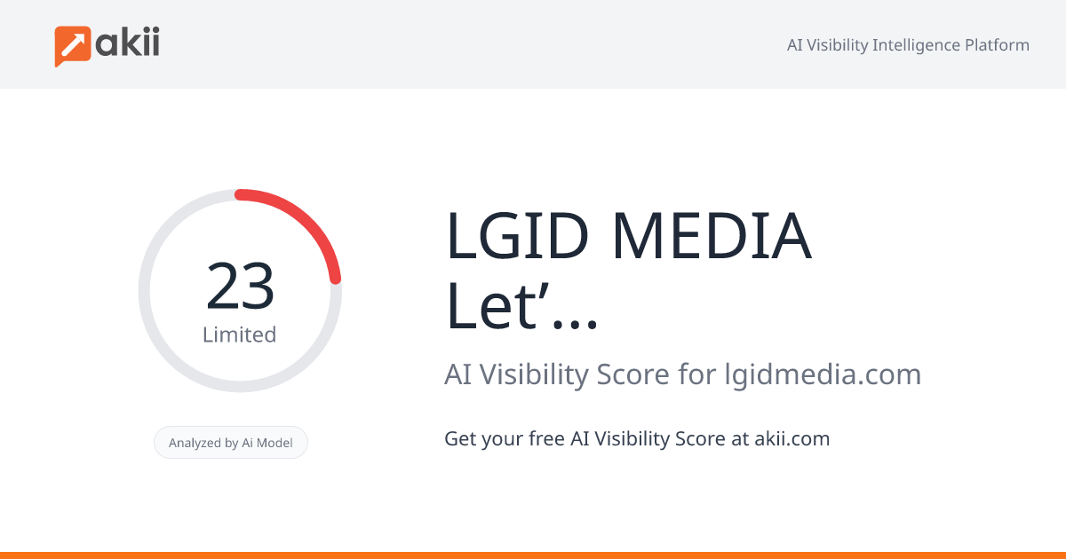 LGID MEDIA - Let’s Get It Done. AI Visibility Score
