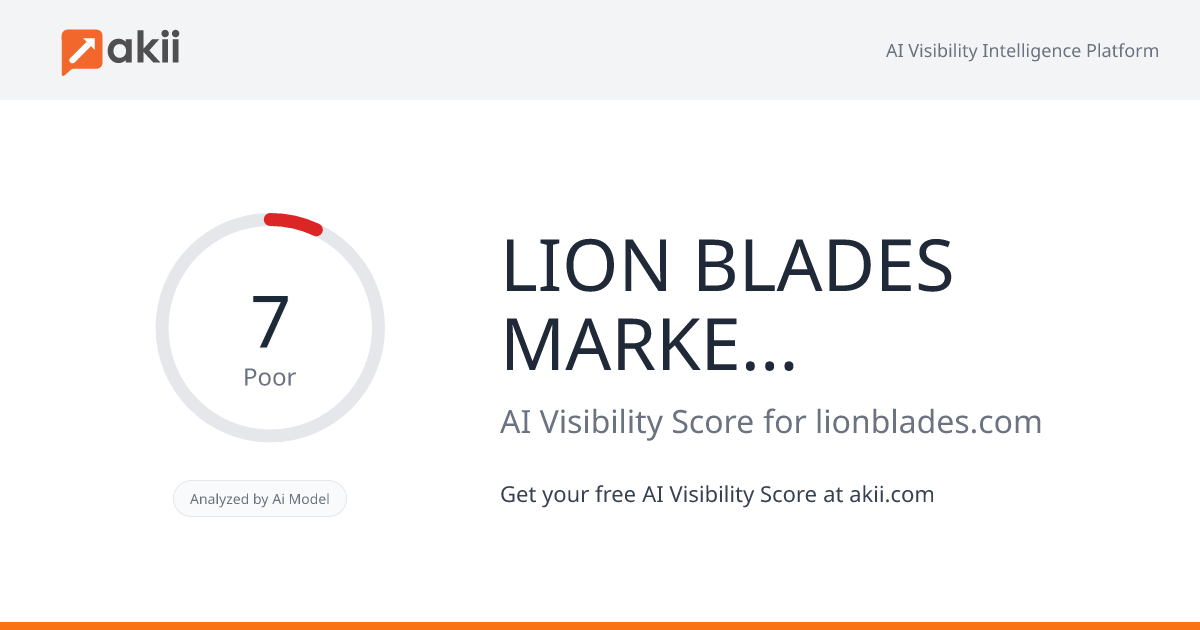 LION BLADES MARKETING AND ADVERTISING LLC AI Visibility Score