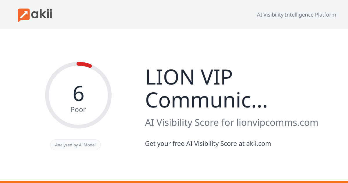 LION VIP Communications AI Visibility Score