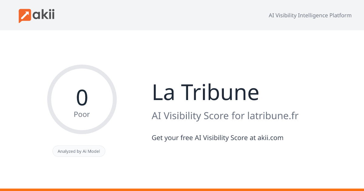 La Tribune AI Visibility Score
