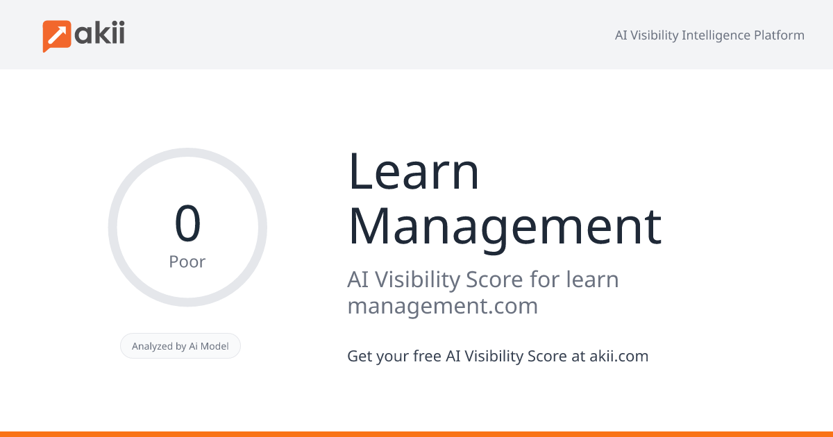 Learn Management AI Visibility Score