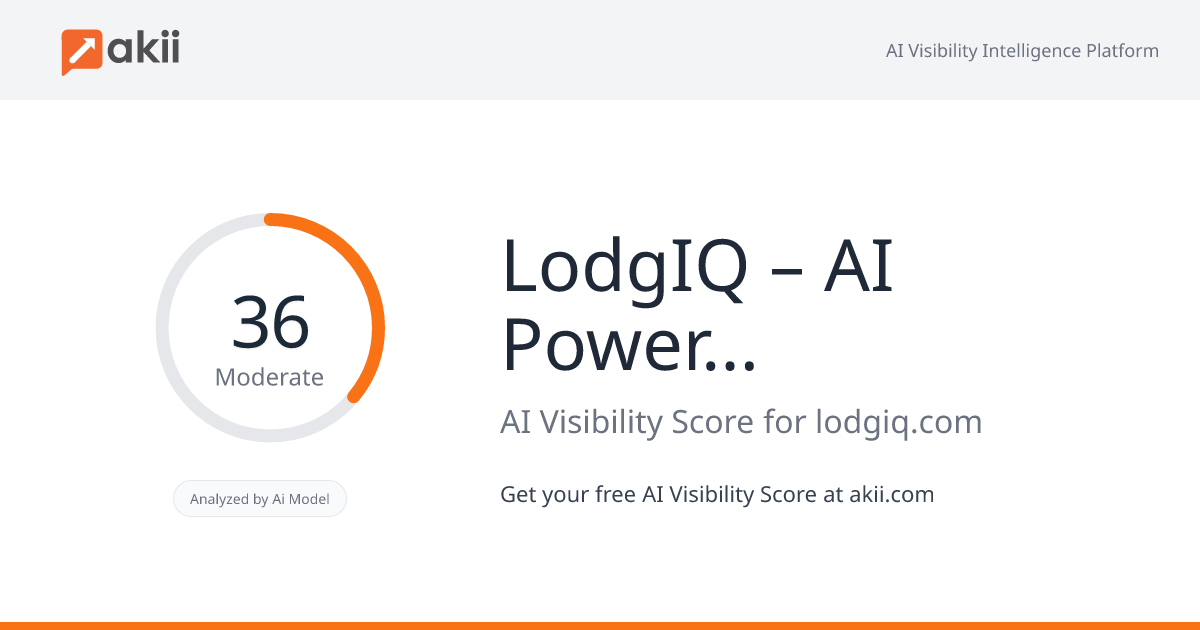 LodgIQ – AI-Powered Revenue Management and BI Platform AI Visibility Score