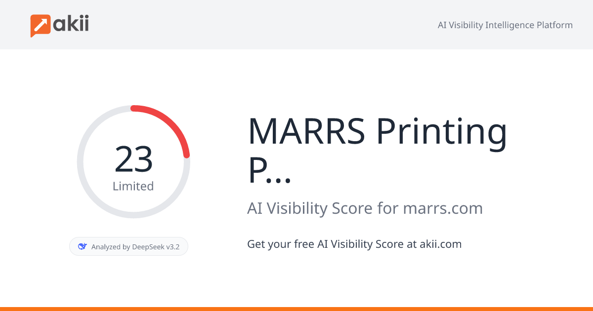 MARRS Printing & Packaging AI Visibility Score