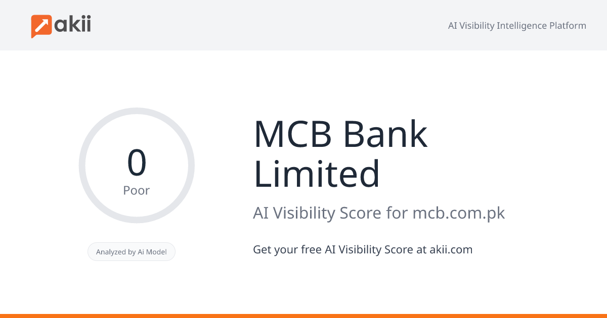 MCB Bank Limited AI Visibility Score