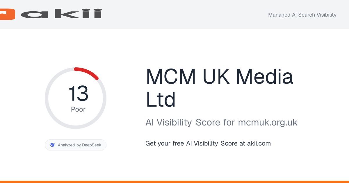 MCM UK Media Ltd AI Visibility Score preview
