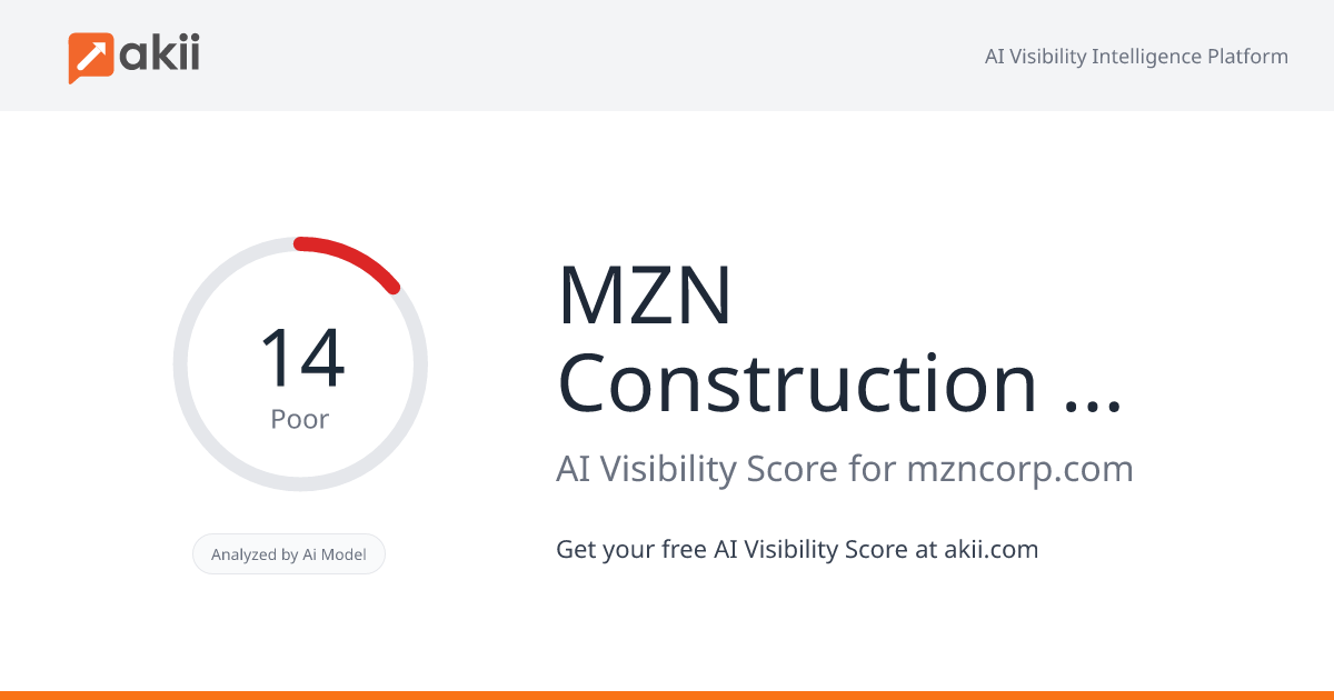 MZN Construction & Engineering AI Visibility Score