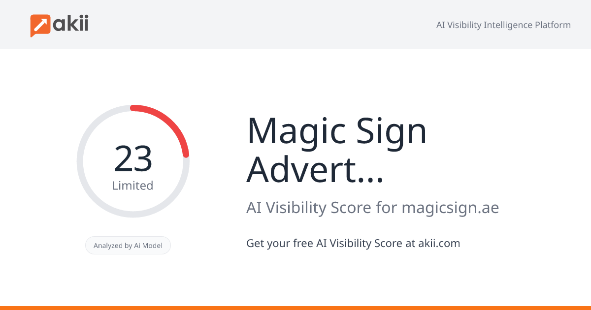 Magic Sign Advertising Requisites Trading Co. LLC AI Visibility Score