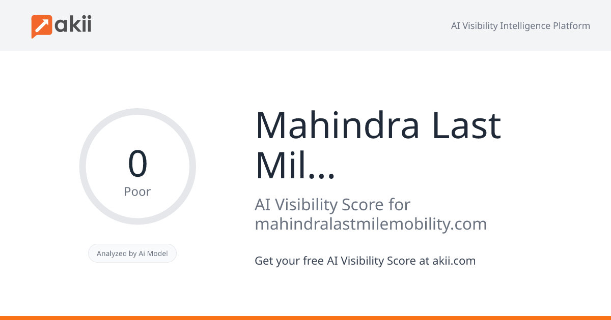 Mahindra Last Mile Mobility AI Visibility Score