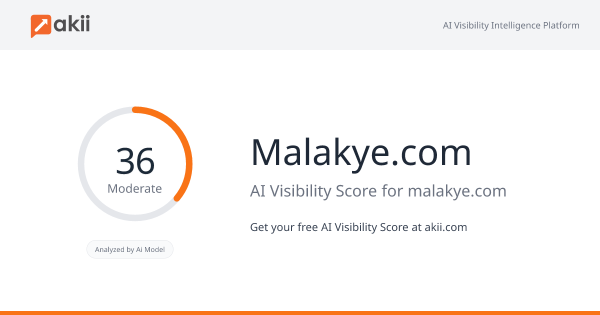 Malakye.com AI Visibility Score