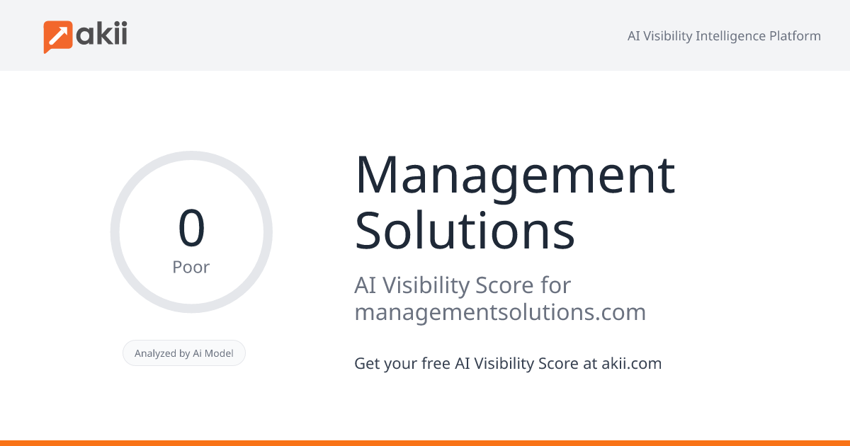 Management Solutions AI Visibility Score
