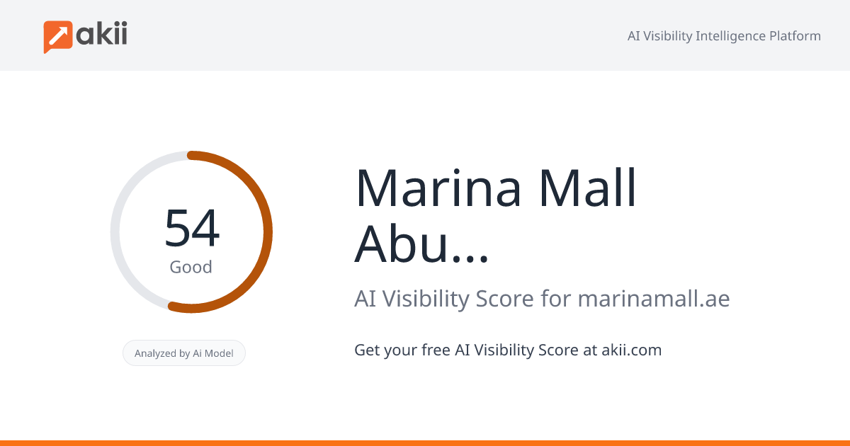Marina Mall - Abu Dhabi AI Visibility Score