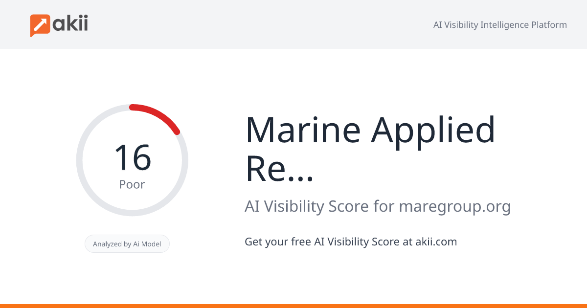 Marine Applied Research & Exploration (MARE) AI Visibility Score