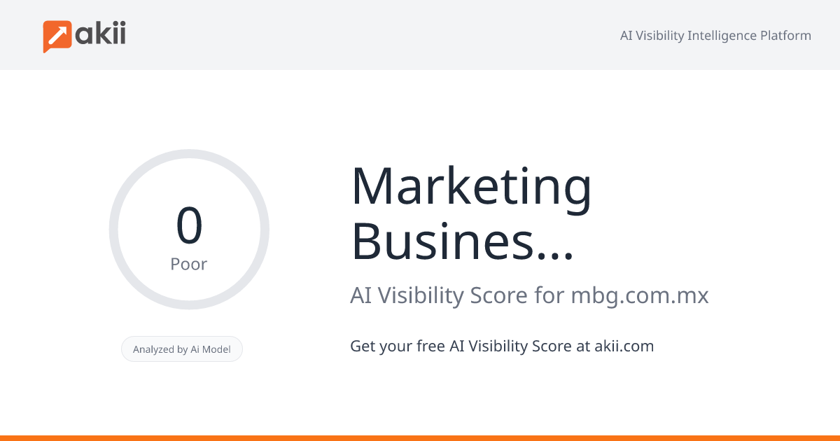 Marketing Business Group AI Visibility Score