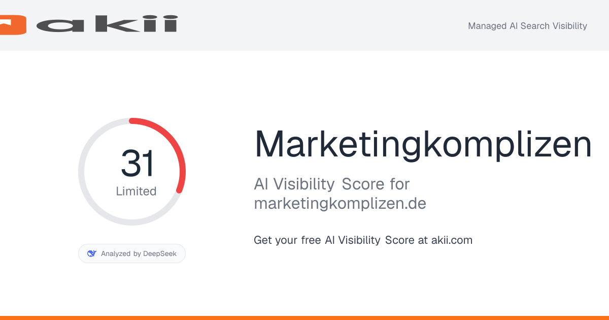 Marketingkomplizen AI Visibility Score preview