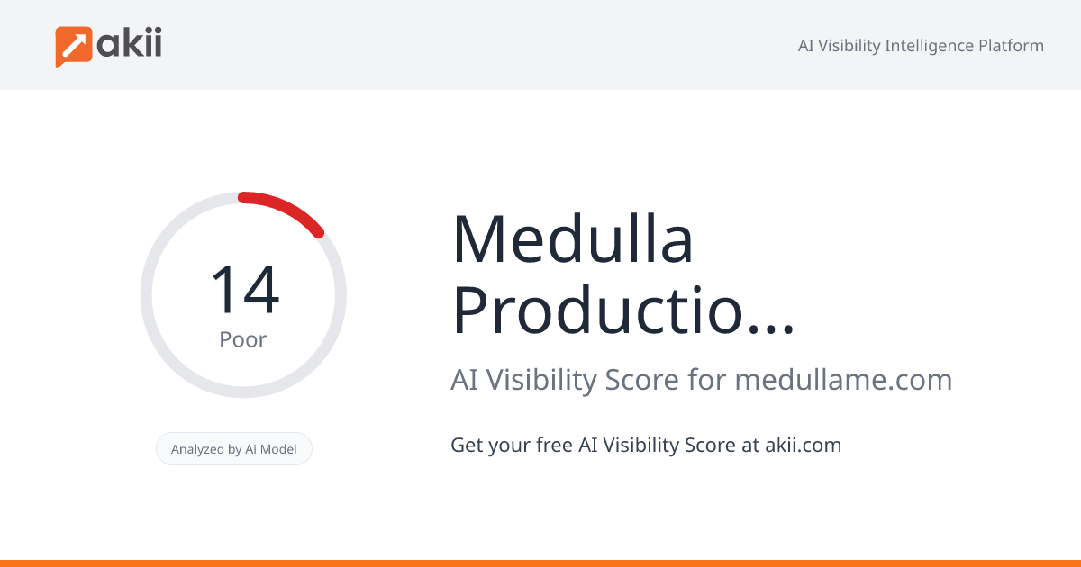 Medulla Productions & Consulting LLC AI Visibility Score