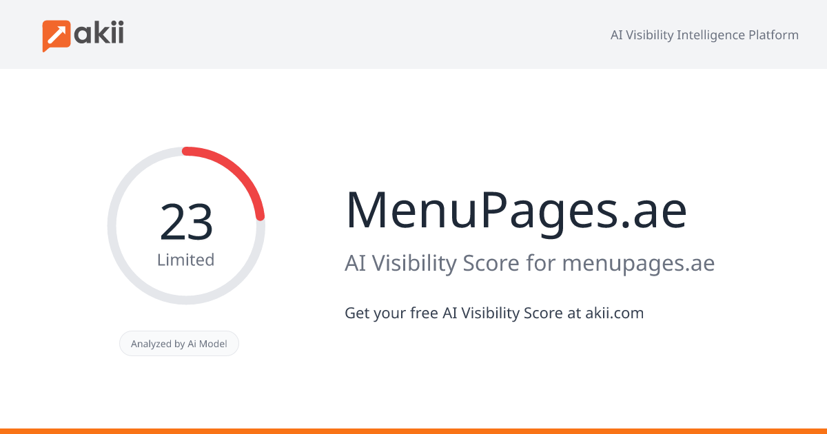 MenuPages.ae AI Visibility Score