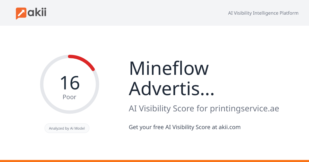 Mineflow Advertising & Printing Abu Dhabi AI Visibility Score
