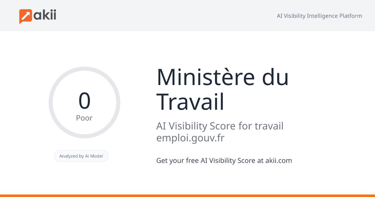 Ministère du Travail AI Visibility Score