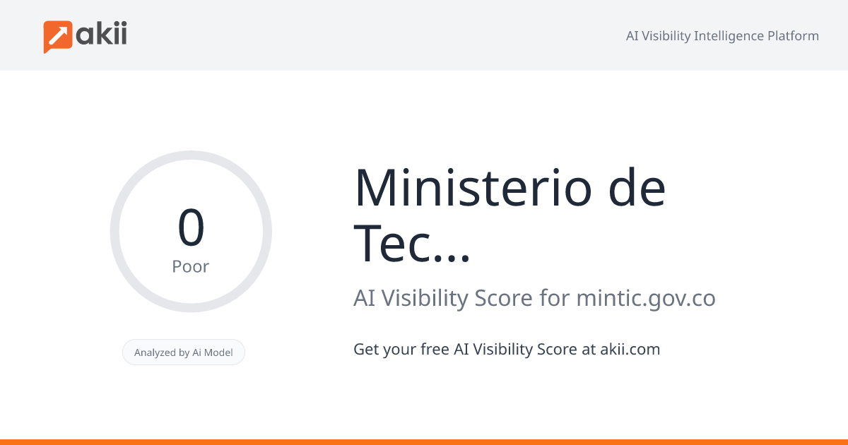 Ministerio de Tecnologías de la Información y las Comunicaciones AI Visibility Score