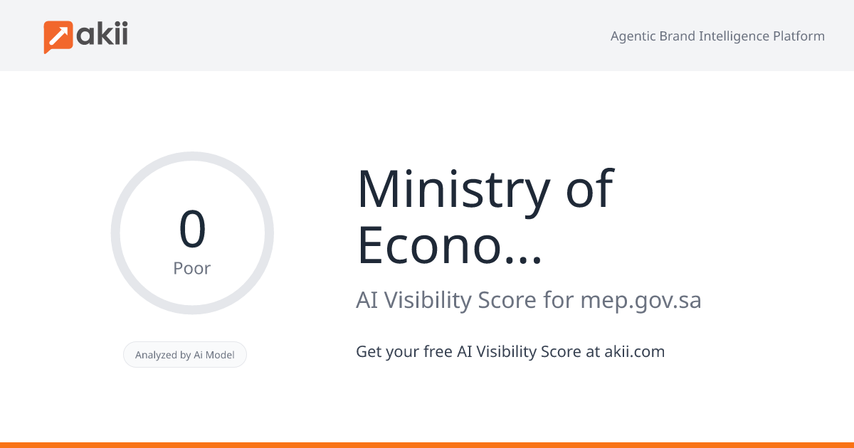 Ministry of Economy and Planning - MEPsaudi AI Visibility Score