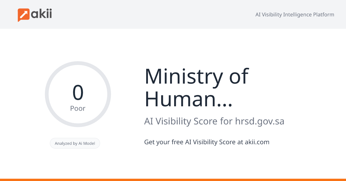 Ministry of Human Resources and Social Development - KSA AI Visibility Score
