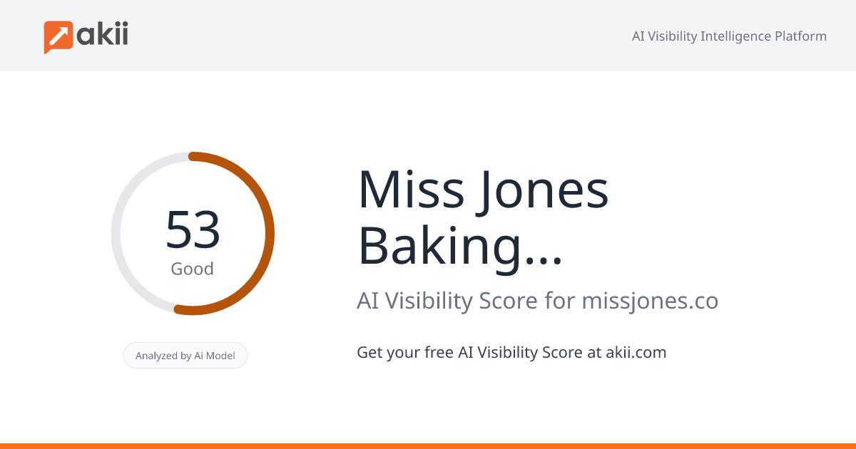 Miss Jones Baking Co. AI Visibility Score