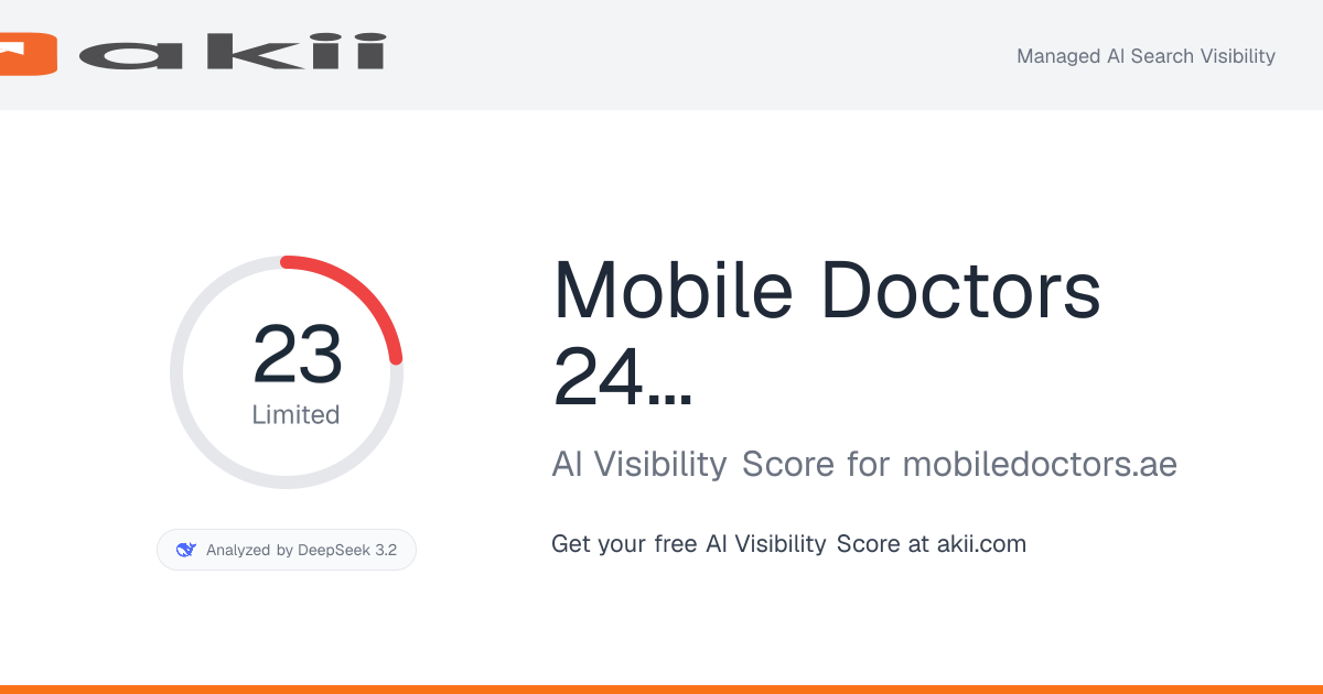 Mobile Doctors 24-7 International AI Visibility Score preview
