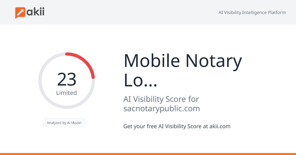 Mobile Notary & Loan Signing Agent AI Visibility Score
