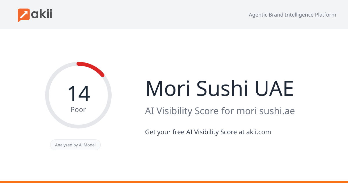 Mori Sushi UAE AI Visibility Score