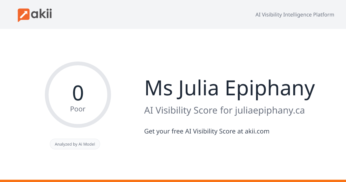 Ms Julia Epiphany AI Visibility Score