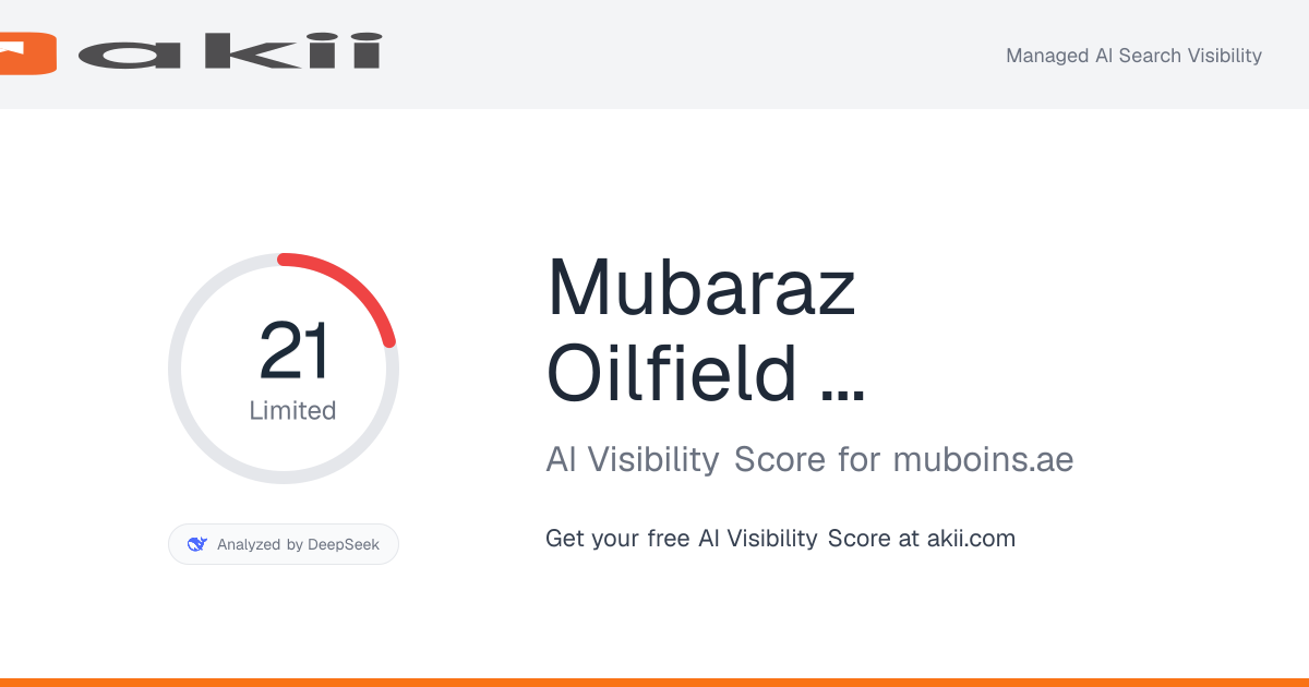 Mubaraz Oilfield installation LLC (MOI) AI Visibility Score preview