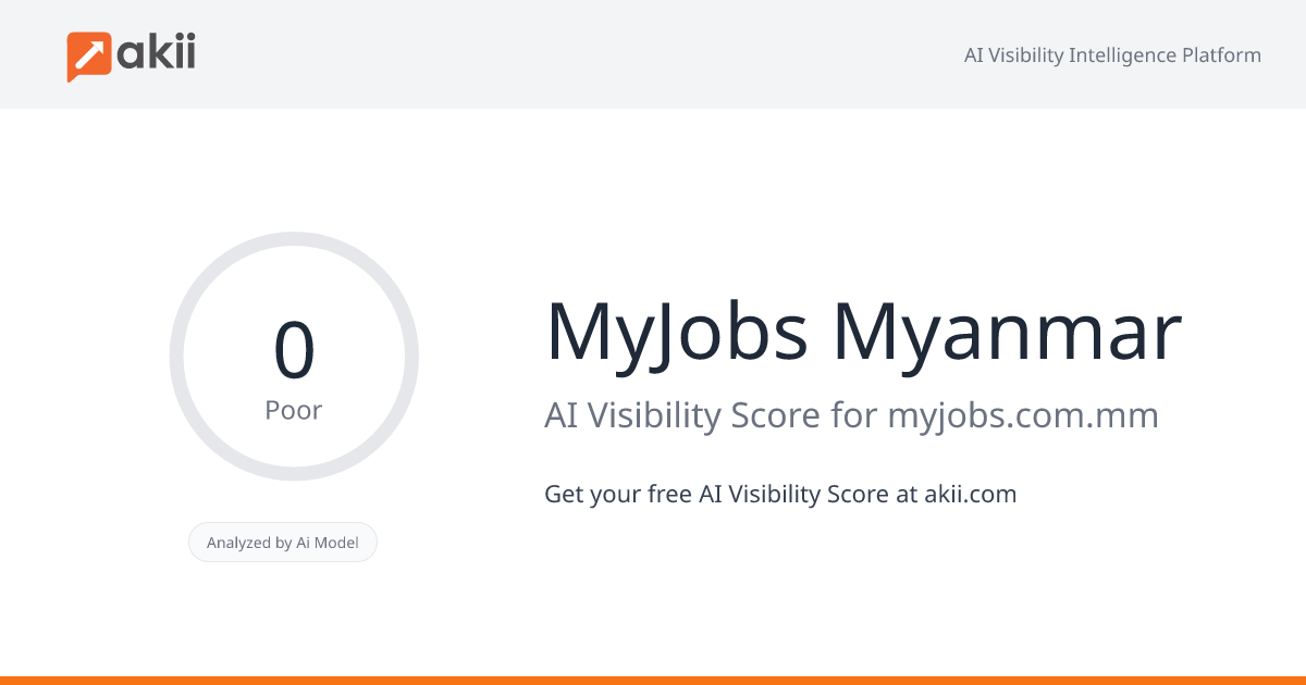 MyJobs Myanmar AI Visibility Score