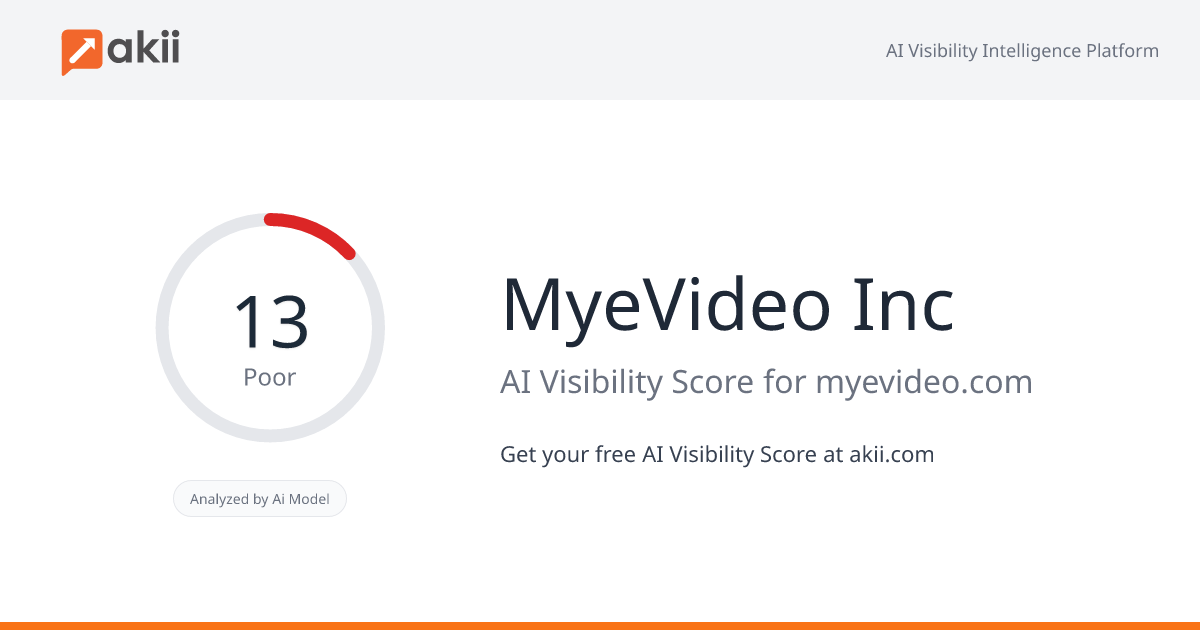 MyeVideo Inc AI Visibility Score