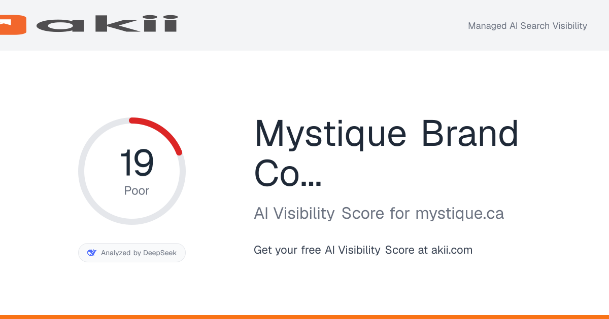 Mystique Brand Communications AI Visibility Score preview