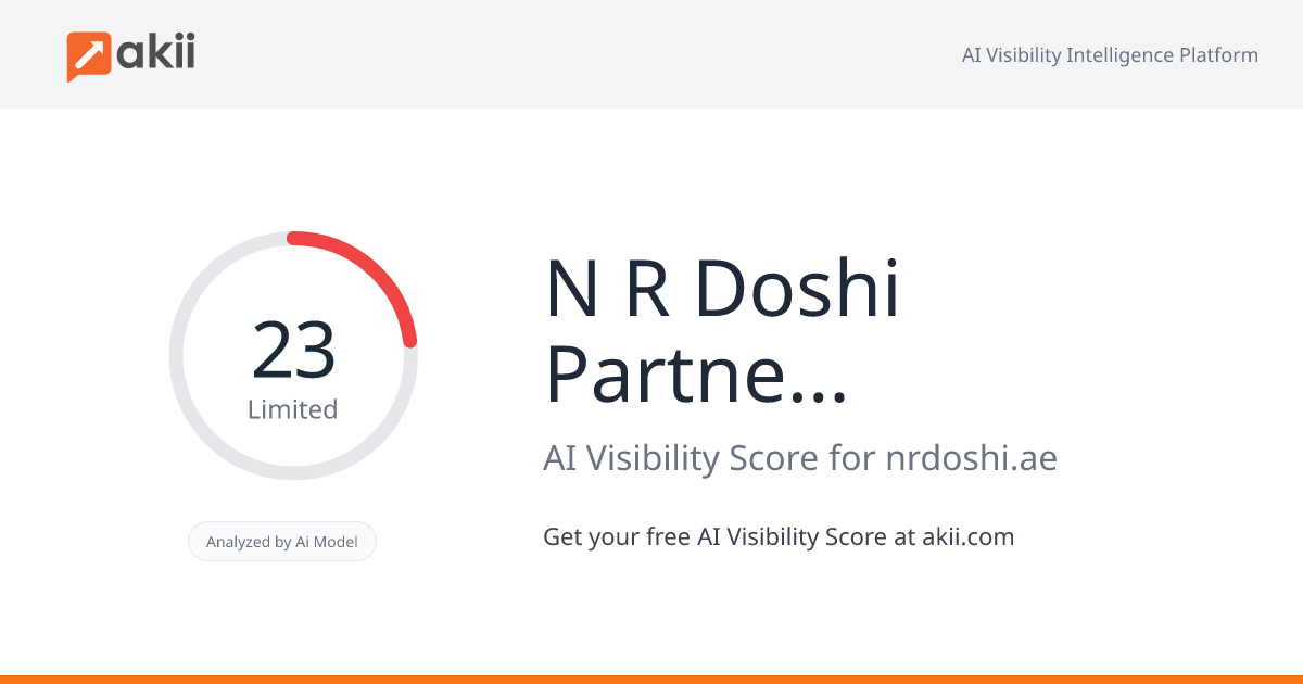 N R Doshi & Partners | Auditors Business Consultants Tax Advisors AI Visibility Score