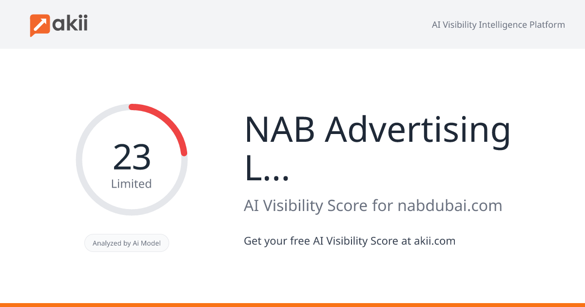 NAB Advertising LLC Dubai AI Visibility Score