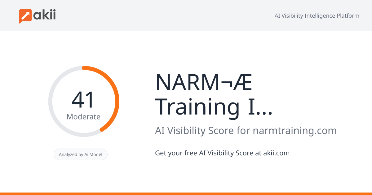 NARM¬Æ Training Institute AI Visibility Score