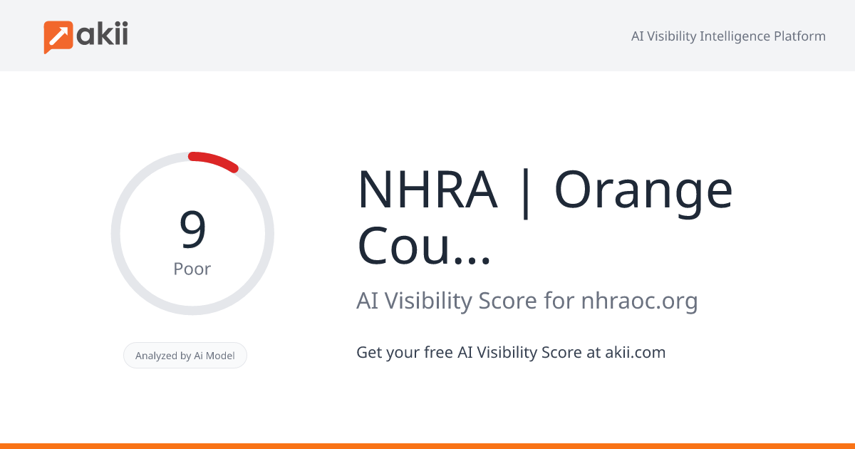 NHRA | Orange County Affiliate AI Visibility Score