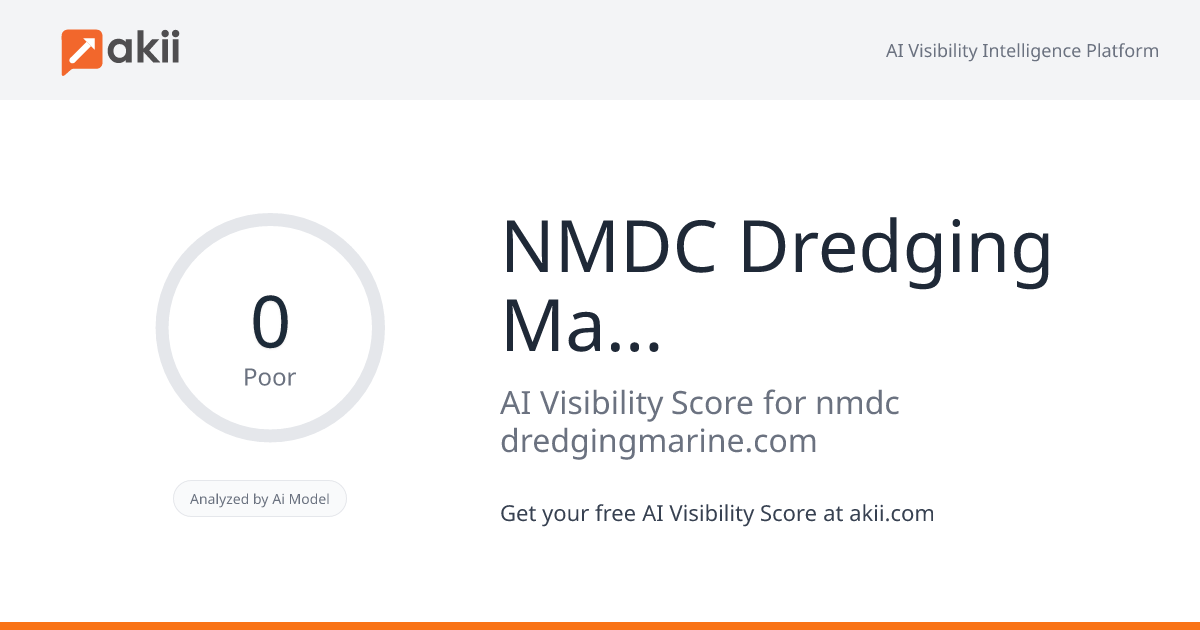 NMDC Dredging & Marine AI Visibility Score