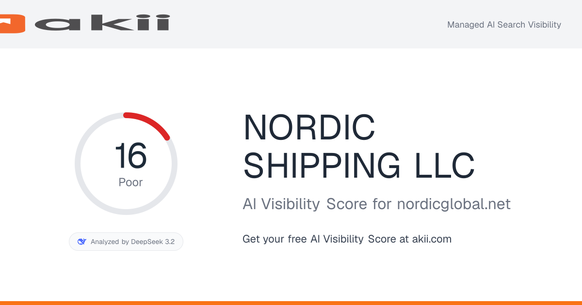 NORDIC SHIPPING LLC AI Visibility Score preview