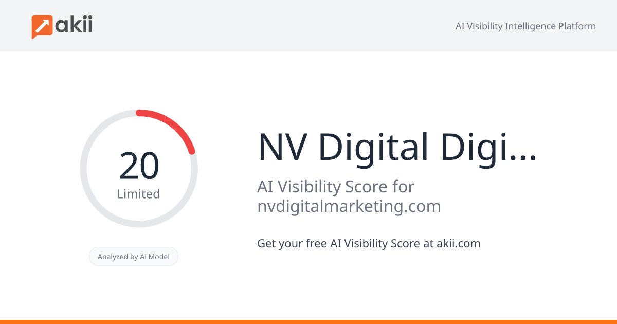 NV Digital - Digital Marketing Agency Dubai AI Visibility Score
