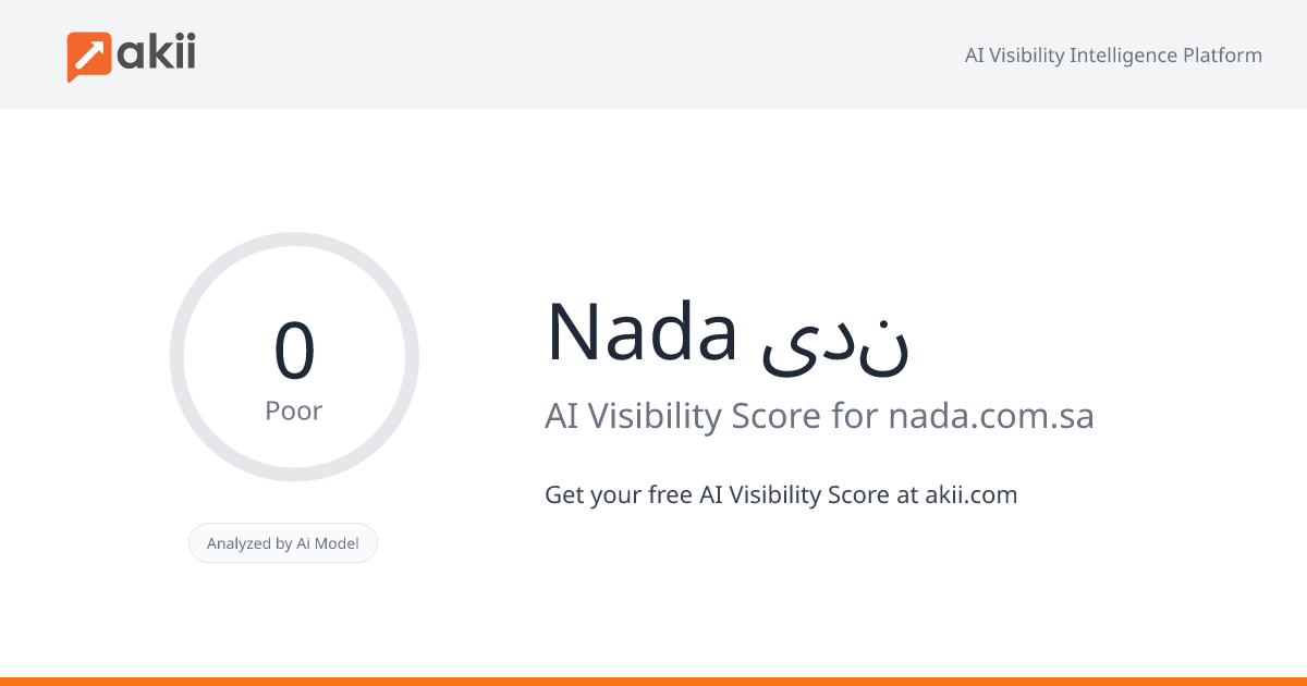 Nada - ندى AI Visibility Score