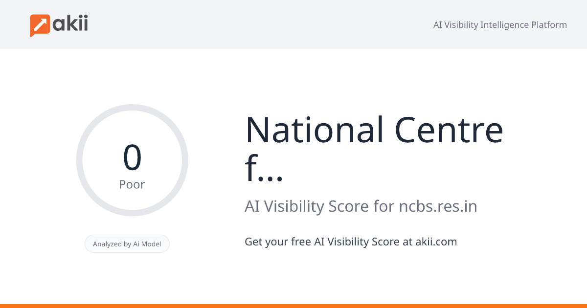 National Centre for Biological Sciences AI Visibility Score