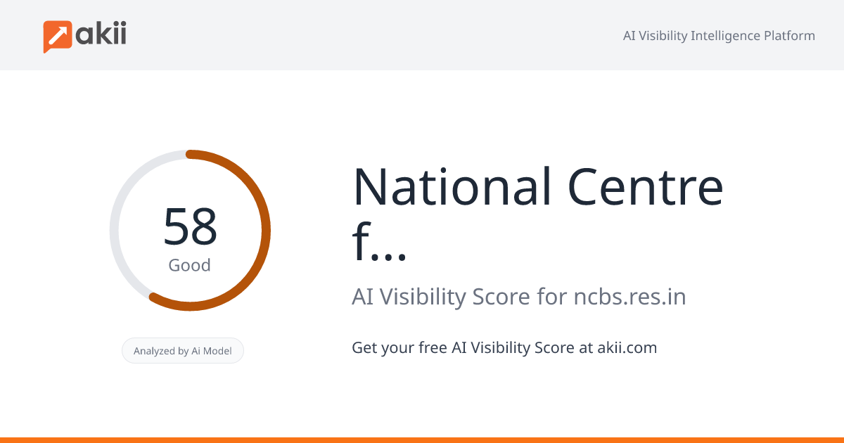 National Centre for Biological Sciences AI Visibility Score