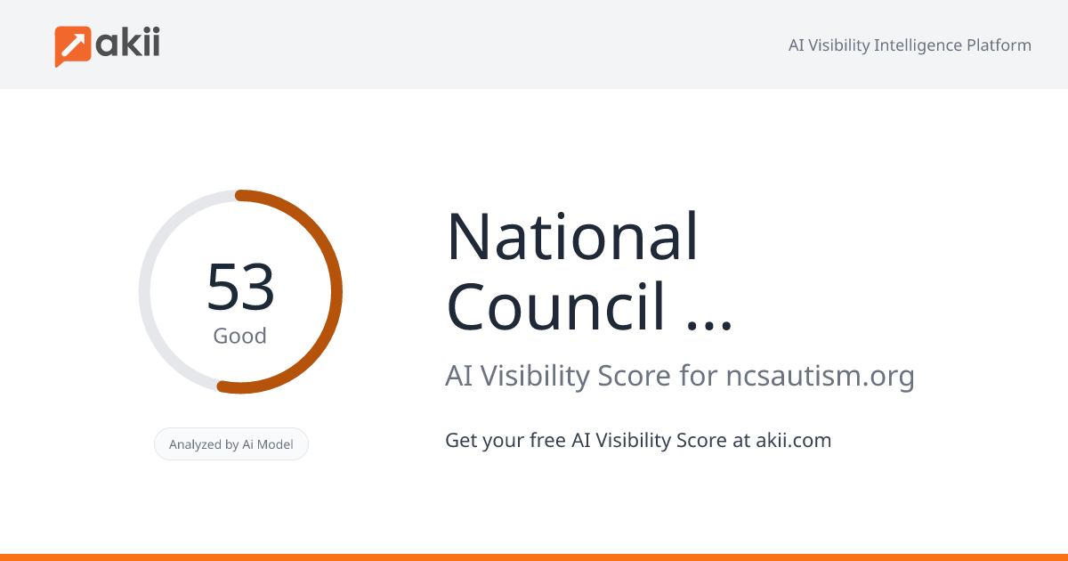 National Council on Severe Autism AI Visibility Score