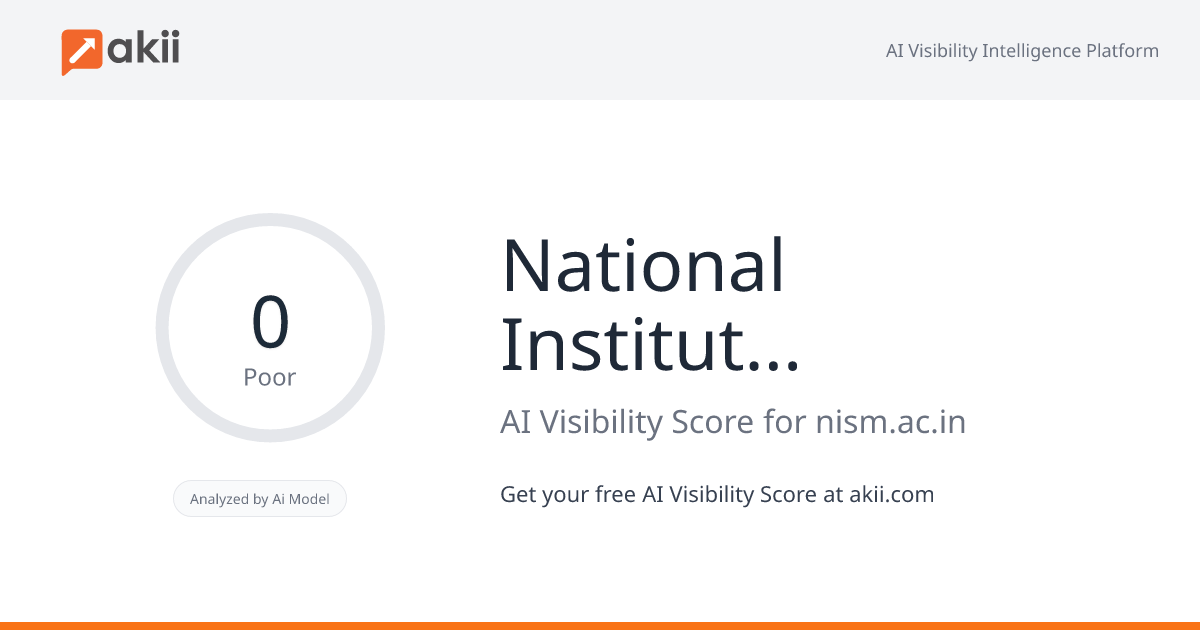 National Institute of Securities Markets (NISM) AI Visibility Score