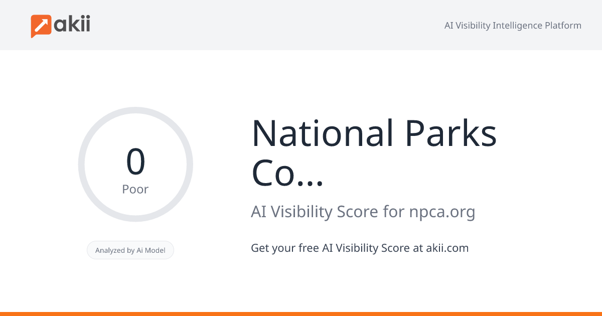 National Parks Conservation Association AI Visibility Score