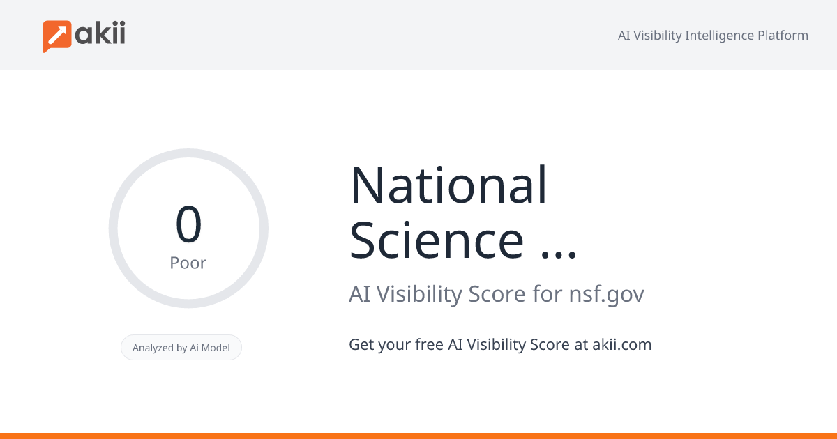 National Science Foundation (NSF) AI Visibility Score