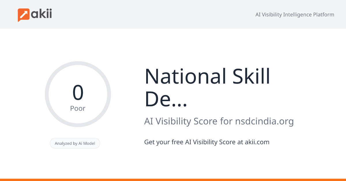 National Skill Development Corporation AI Visibility Score